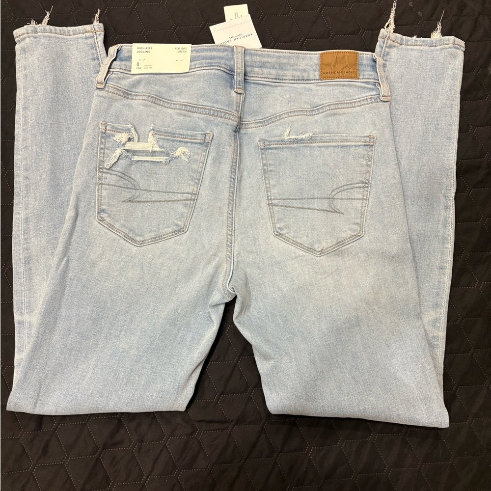 American Eagle Outfitters Light Blue/tan High-Rise Jeggings